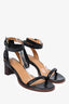 Isabel Marant Black Leather Strappy Block Heels Size 39