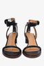 Isabel Marant Black Leather Strappy Block Heels Size 39