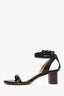 Isabel Marant Black Leather Strappy Block Heels Size 39