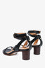 Isabel Marant Black Leather Strappy Block Heels Size 39