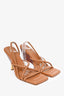 Gia/RHW Brown Leather Strap Heels Size 40
