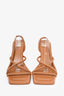 Gia/RHW Brown Leather Strap Heels Size 40