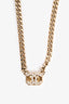 Pre-Loved Chanel™ 2024 Gold Toned Chain Choker Necklace with Crystal 'CC' Charm