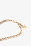 Pre-Loved Chanel™ 2024 Gold Toned Chain Choker Necklace with Crystal 'CC' Charm