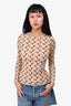 Marine Serre White Line Beige/Black Moon Top Size M