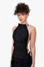 Dion Lee Black Accordion Pleated Sleeveless Back Tie Top Size 0 US