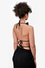 Dion Lee Black Accordion Pleated Sleeveless Back Tie Top Size 0 US