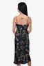 L'Agence Black Floral Printed Silk Slip Dress Size 4