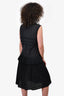 Alaïa Black Pleated Sleeveless Maxi Dress est Size 38