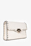 Valentino White Leather Rockstud Crossbody