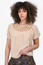 Moschino Cheap and Chic Cream Silk Short Sleeve Top Size M