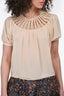 Moschino Cheap and Chic Cream Silk Short Sleeve Top Size M