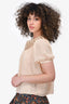 Moschino Cheap and Chic Cream Silk Short Sleeve Top Size M