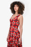 Moschino Cheap & Chic Red Chain Pattern Midi Dress Size 10