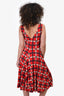 Moschino Cheap & Chic Red Chain Pattern Midi Dress Size 10