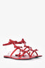 Valentino Red Leather Bow Detailed Sandals Size 38