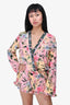 Agua Bendita Pink & Green Floral Romper Size S