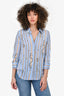 L'Agence Blue/Brown Graphic Top Size S