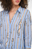 L'Agence Blue/Brown Graphic Top Size S