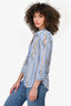 L'Agence Blue/Brown Graphic Top Size S