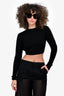 Monse Black Wool Cutout Buckle Detail Top Size XS