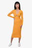 Reformation Yellow Ribbed Cut-Out Maxi Dress Size S