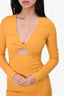 Reformation Yellow Ribbed Cut-Out Maxi Dress Size S