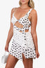 For Love & Lemons White/Black Printed Heart Cut-Out Dress Size L