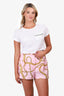 Versace Pink Silk Chain Print Short Size 46