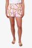 Versace Pink Silk Chain Print Short Size 46