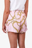 Versace Pink Silk Chain Print Short Size 46