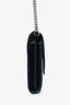 Saint Laurent Navy Chevron Leather Cassandre Wallet On Chain