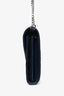 Saint Laurent Navy Chevron Leather Cassandre Wallet On Chain