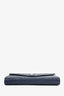 Saint Laurent Navy Chevron Leather Cassandre Wallet On Chain