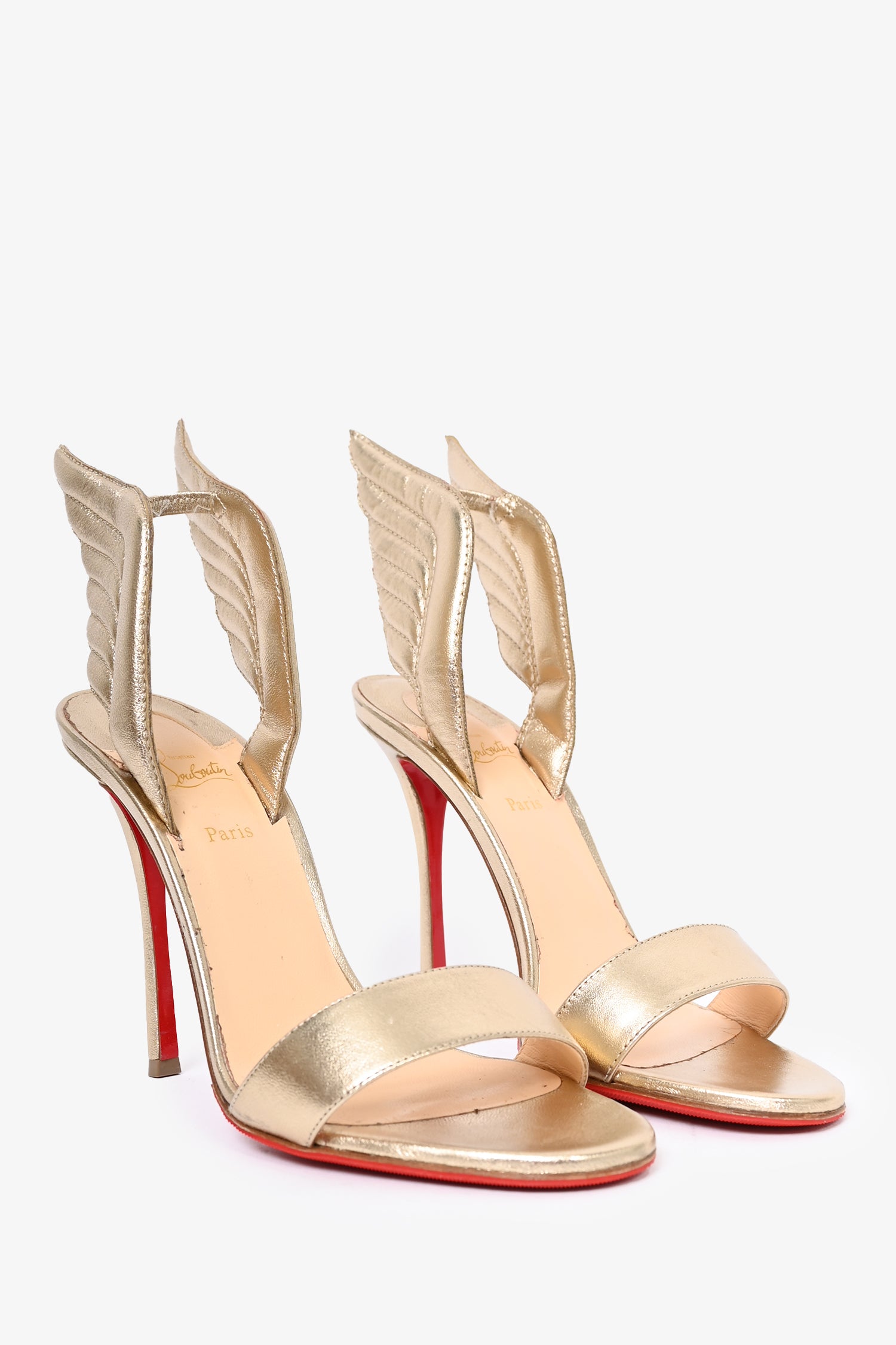 美品⭐︎Christian Louboutin ミュール⭐︎ Miss Z Sandal Queen - 120 mm Strappy sandals - Pearlescent patent