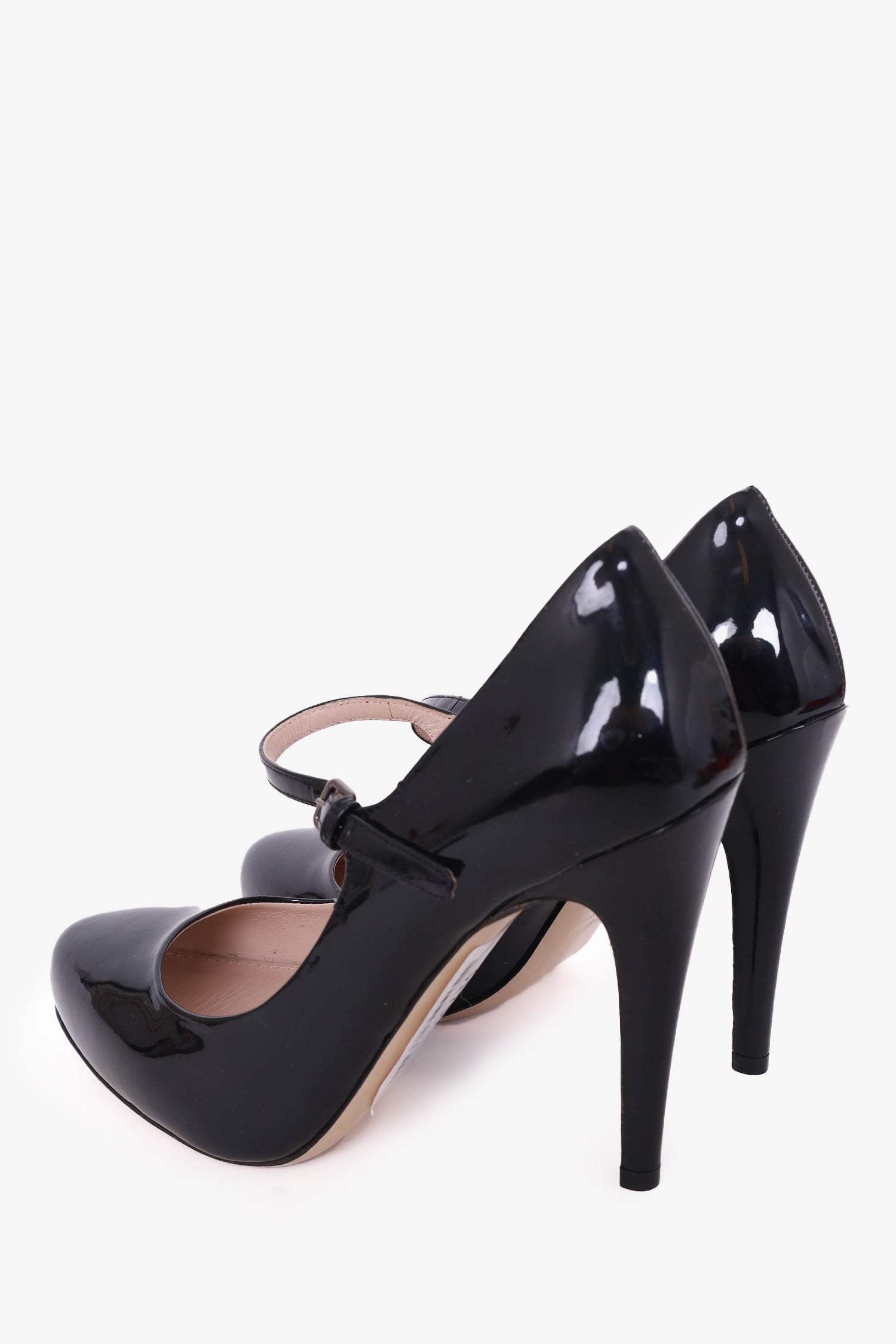 靴 MIU MIU Leather Heels 36 1/2 Miu Miu Black Patent Leather Mary Jane Heels Size 36 – Mine & Yours