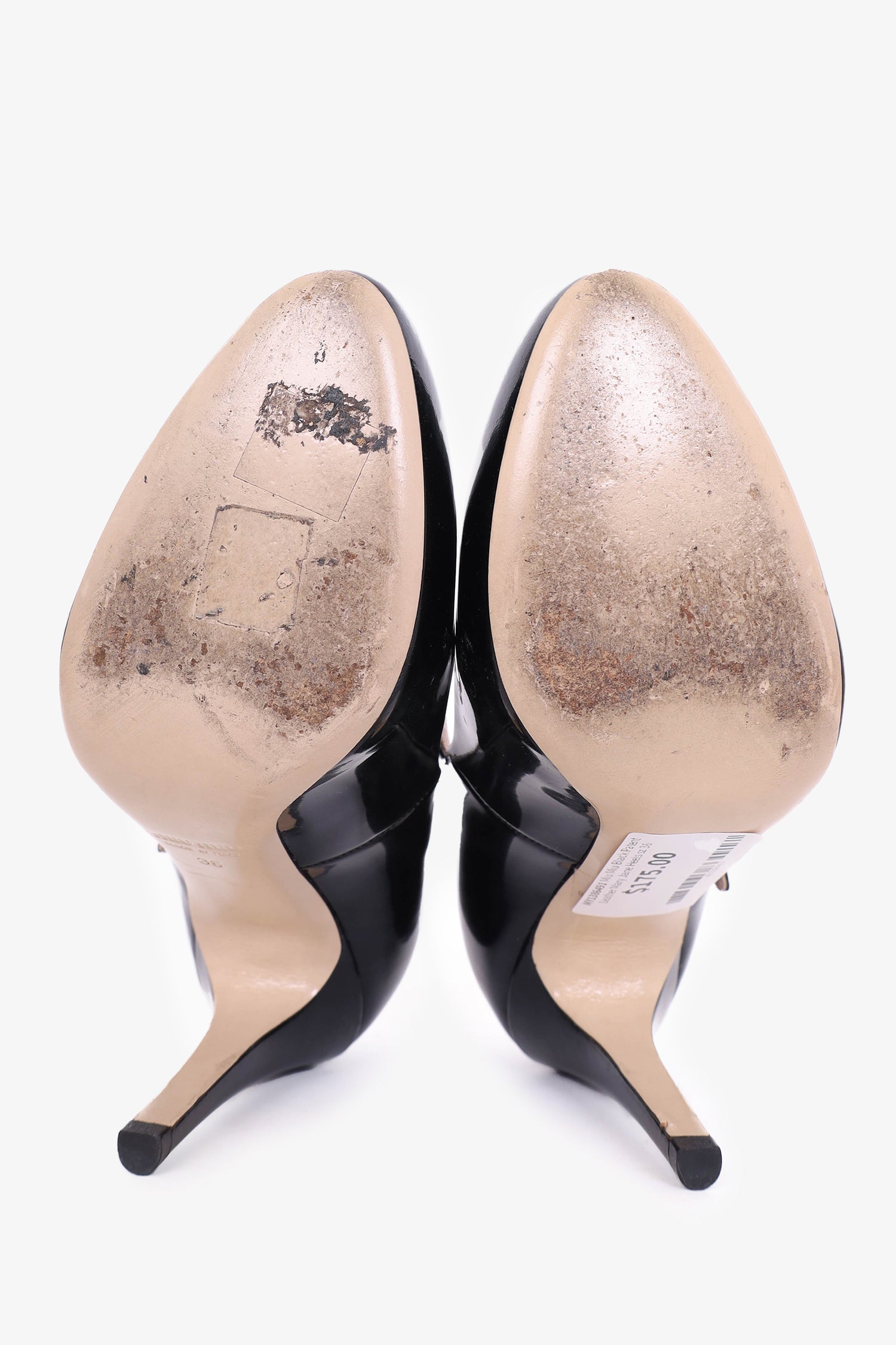 Miu Miu Black Patent Leather Mary Jane Heels Size 36 – Mine & Yours