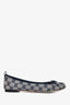 Gucci Navy Canvas GG Supreme Flats Size 36.5