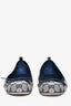 Gucci Navy Canvas GG Supreme Flats Size 36.5