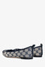 Gucci Navy Canvas GG Supreme Flats Size 36.5