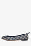 Gucci Navy Canvas GG Supreme Flats Size 36.5