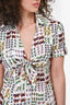 Gucci White Insect Printed Collared Button Down Top Size 40