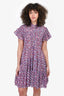 Isabel Marant Etoile Purple Printed Cotton Dress Size 34