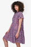 Isabel Marant Etoile Purple Printed Cotton Dress Size 34
