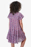 Isabel Marant Etoile Purple Printed Cotton Dress Size 34
