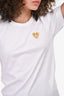 Play Comme des Garcons White Gold Heart T-Shirt Size S