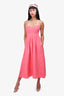 Reformation Pink Linen Sweetheart Tank Midi Dress Size 0