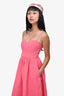 Reformation Pink Linen Sweetheart Tank Midi Dress Size 0