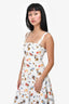 Reformation White Linen Beach Printed Midi Dress Size 0