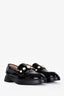 Stuart Weitzman Black Patent Leather Faux Pearl Embellished Loafers Size 37.5